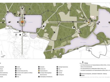 Lageplan zu Shcloss Moritzburg und dem Fasanenschlösschen