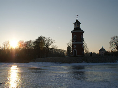 Leuchtturm Moritzburg im Winter